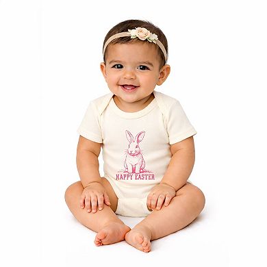 Happy Easter Bunny Outline - Infant Short Sleeve Graphic Bodysuit