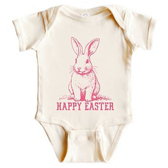 Happy Easter Bunny Outline - Infant Short Sleeve Graphic Bodysuit