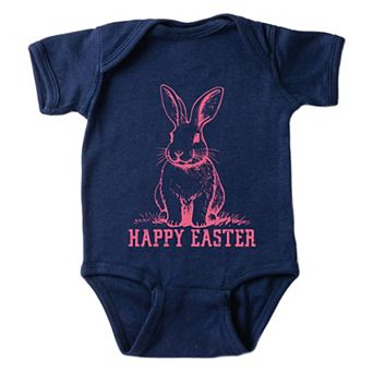 Happy Easter Bunny Outline - Infant Short Sleeve Graphic Bodysuit