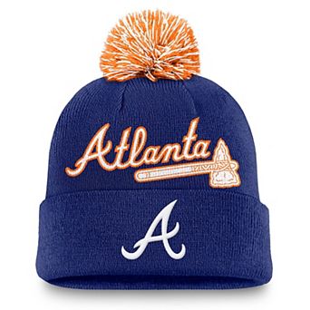 Men's Nike Royal Atlanta Braves Peak Cuffed Knit Hat with Pom