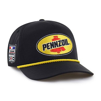 Men's '47 Black Joey Logano Sponsor Logo Side Patch brrr° Hitch Rope Adjustable Hat
