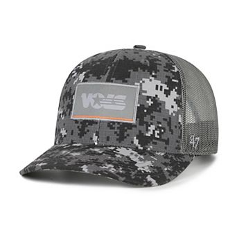 Men's '47 Camo Tennessee Volunteers Smokey Grey Square Script Trucker Adjustable Hat