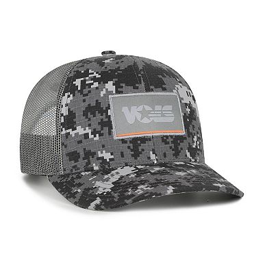 Men's '47 Camo Tennessee Volunteers Smokey Grey Square Script Trucker Adjustable Hat