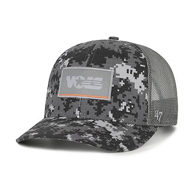 Men's '47 Camo Tennessee Volunteers Smokey Grey Square Script Trucker Adjustable Hat