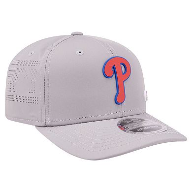 Men's New Era Gray Philadelphia Phillies Laser Perforated 9SEVENTY Adjustable Hat
