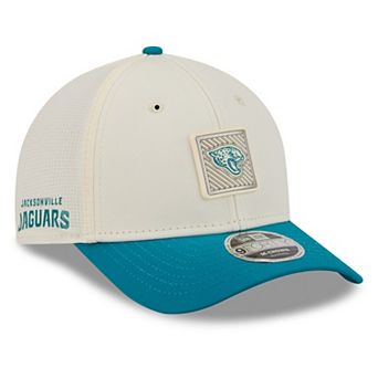 Men's New Era Cream/Teal Jacksonville Jaguars 2026 NFL Training Camp 9FORTY Adjustable Hat