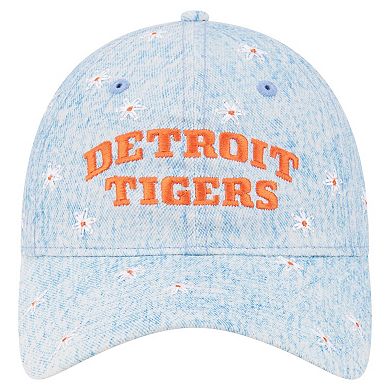 Women's New Era Light Blue Detroit Tigers Daisy All Over 9TWENTY Adjustable Hat