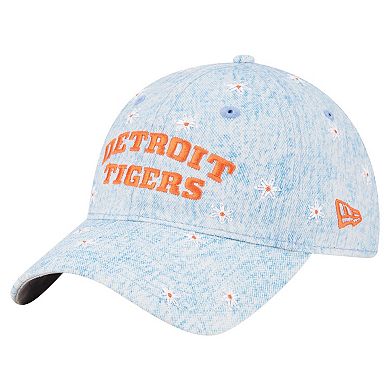 Women's New Era Light Blue Detroit Tigers Daisy All Over 9TWENTY Adjustable Hat