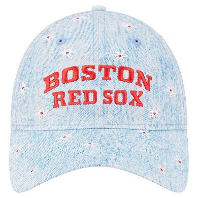 Women's New Era Light Blue Boston Red Sox Daisy All Over 9TWENTY Adjustable Hat