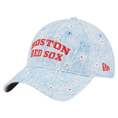Women's New Era Light Blue Boston Red Sox Daisy All Over 9TWENTY Adjustable Hat