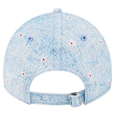 Women's New Era Light Blue Boston Red Sox Daisy All Over 9TWENTY Adjustable Hat