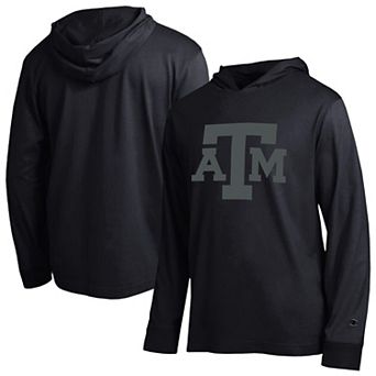 Men's Champion Black Texas A&M Aggies Tonal All Star Long Sleeve Hooded T-Shirt