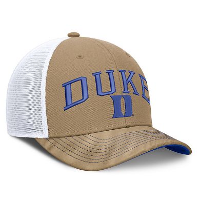 Unisex Nike Beige/Royal Duke Blue Devils Primetime Arched Trucker Adjustable Hat