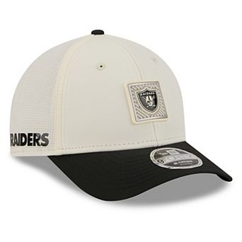 Men's New Era Cream/Black Las Vegas Raiders 2026 NFL Training Camp 9FORTY Adjustable Hat
