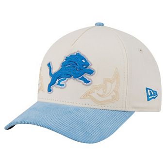 Men's New Era Cream/Blue Detroit Lions Western 9FORTY A-Frame Adjustable Hat