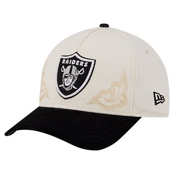 Men's New Era Cream/Black Las Vegas Raiders Western 9FORTY A-Frame Adjustable Hat