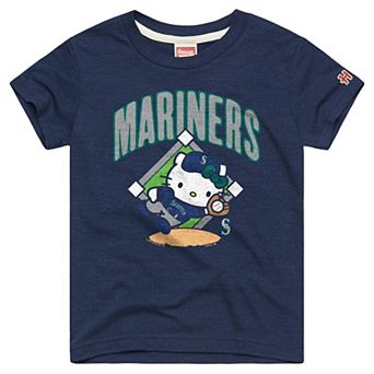 Youth Homage Navy Seattle Mariners Hello Kitty x MLB Tri-Blend T-Shirt