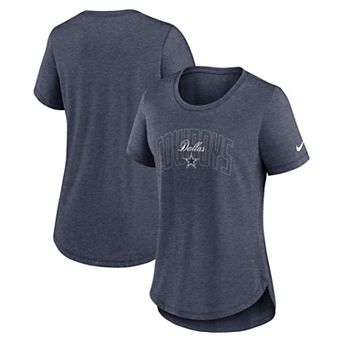 Women's Nike Heather Navy Dallas Cowboys Primetime Backfield Tri-Blend T-Shirt