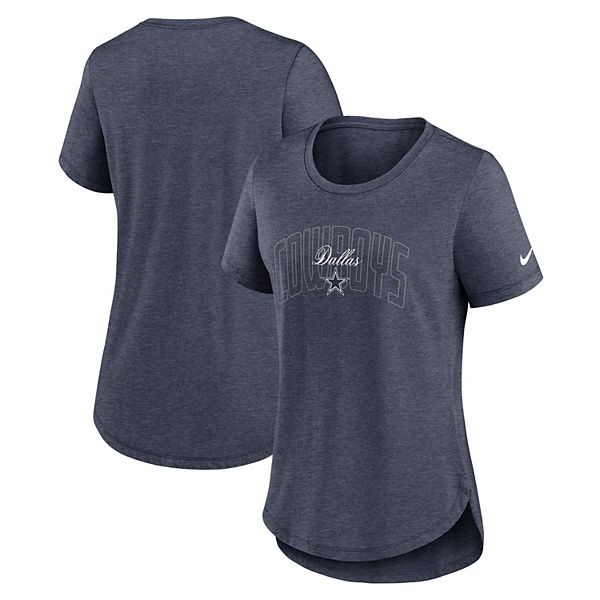 Women's Nike Heather Navy Dallas Cowboys Primetime Backfield Tri-Blend T-Shirt