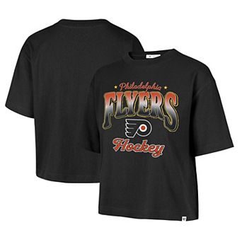 Women's '47 Black Philadelphia Flyers Vibe Check Reed City T-Shirt