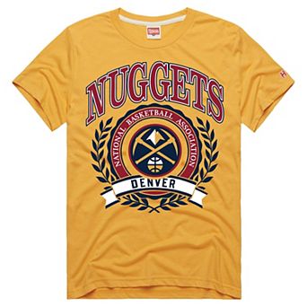 Unisex Homage Gold Denver Nuggets Crest Tri-Blend T-Shirt