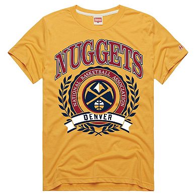 Unisex Homage Gold Denver Nuggets Crest Tri-Blend T-Shirt