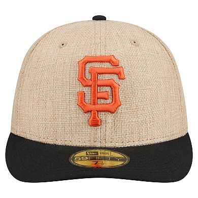 Men's New Era Natural/Black San Francisco Giants Twine 59FIFTY Fitted Hat