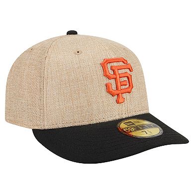 Men's New Era Natural/Black San Francisco Giants Twine 59FIFTY Fitted Hat