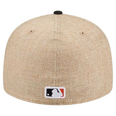 Men's New Era Natural/Black San Francisco Giants Twine 59FIFTY Fitted Hat