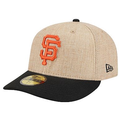 Men's New Era Natural/Black San Francisco Giants Twine 59FIFTY Fitted Hat