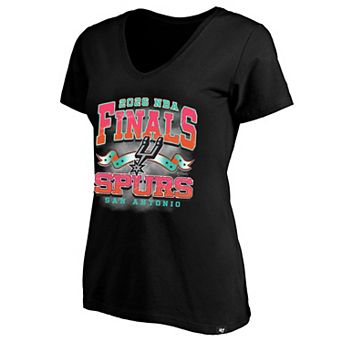 Women's '47 Black San Antonio Spurs 2026 NBA Finals Plus Size V-Neck T-Shirt