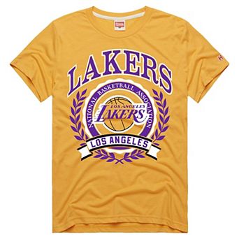Unisex Homage Gold Los Angeles Lakers Crest Tri-Blend T-Shirt