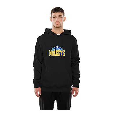 Men's New Era Black Denver Nuggets Front Back Logo Hoodie
