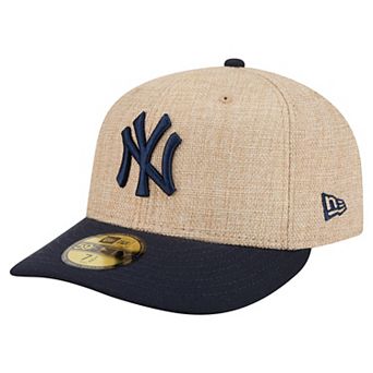 Men's New Era Natural/Navy New York Yankees Twine 59FIFTY Fitted Hat