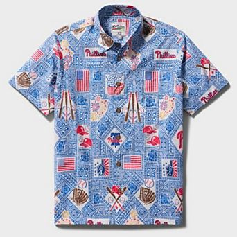Men's Reyn Spooner Blue Philadelphia Phillies Americana Button-Up Shirt