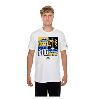 Men's New Era White Denver Nuggets Block Logo T-Shirt