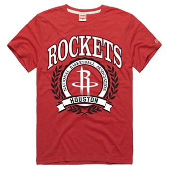 Unisex Homage Red Houston Rockets Crest Tri-Blend T-Shirt