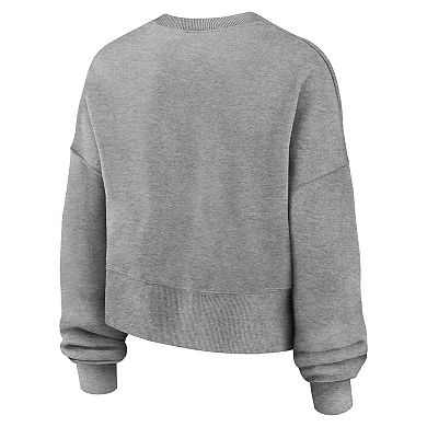 Women's Nike Heather Gray Alabama Crimson Tide Oversized Phoenix Arch Pullover Sweatshirt