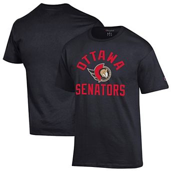 Men's Champion Black Ottawa Senators Primary Logo Jersey T-Shirt