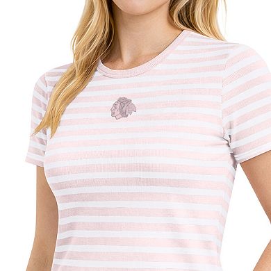 Women's Starter Pastel Pink Chicago Blackhawks Striped T-Shirt