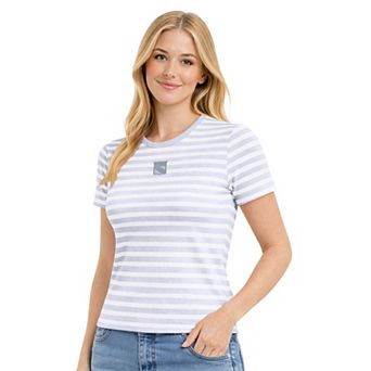 Women's Starter Pastel Blue New York Rangers Striped T-Shirt