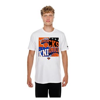 Men's New Era White New York Knicks Block Logo T-Shirt