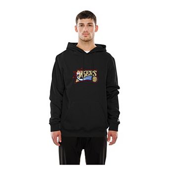 Men's New Era Black Philadelphia 76ers Front Back Logo Hoodie