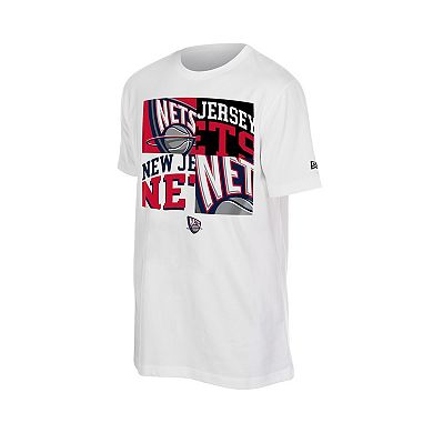 Men's New Era White New Jersey Nets Block Logo T-Shirt