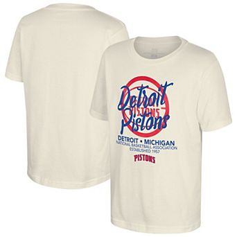 Youth Stadium Essentials Natural Detroit Pistons Wallscript T-Shirt