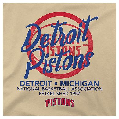 Youth Stadium Essentials Natural Detroit Pistons Wallscript T-Shirt
