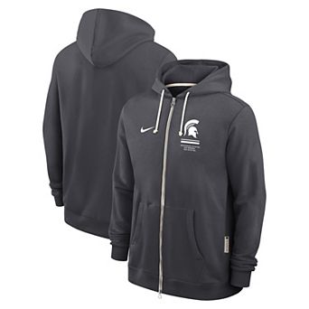 Men's Nike Anthracite Michigan State Spartans 2026 Sideline Standard Issue Dri-FIT Full-Zip Hoodie