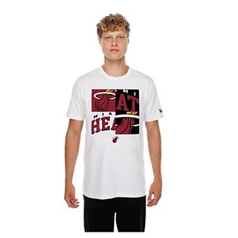 Men's New Era White Miami Heat Block Logo T-Shirt
