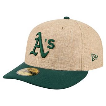 Men's New Era Natural/Green Athletics Twine 59FIFTY Fitted Hat