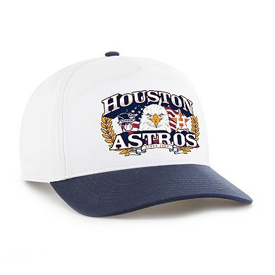 Men's '47 White/Navy Houston Astros Americana Eagle Hitch Adjustable Hat